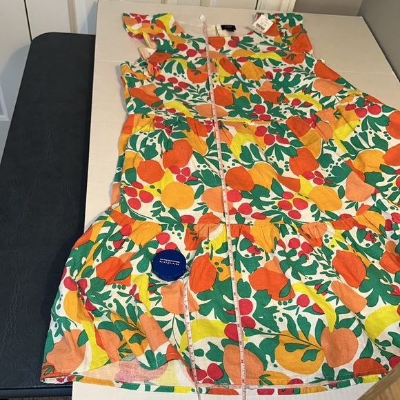 J Crew Linen Blend Bright Fruit Print Shift Dress Size 14🍊🍋 NWT - Picture 10 of 11
